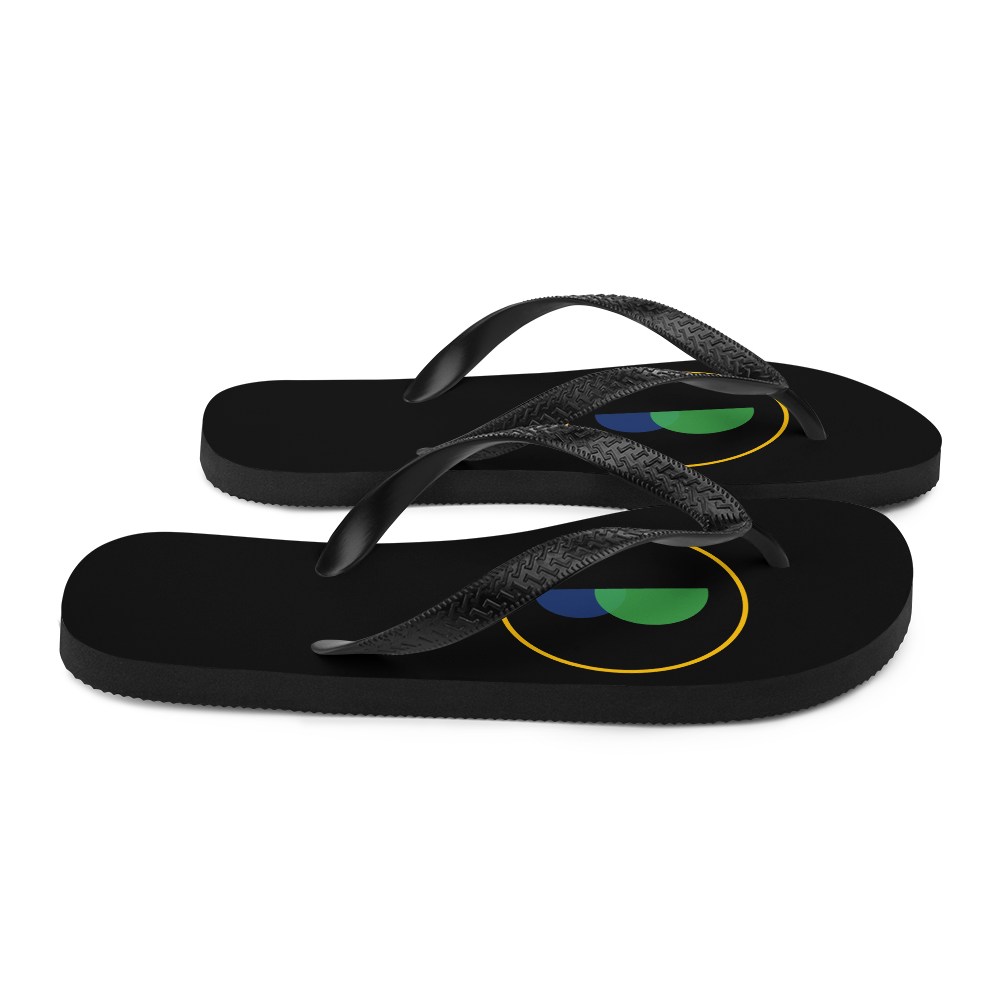 Brasilliance Logo on Black, Men's & Women's Flip-Flops