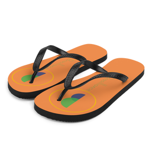 Brasilliance Logos on Orange, Men's & Women's Flip-Flops