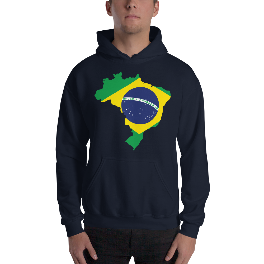 Brasil with Flag, Men's & Women's Hooded Sweatshirt