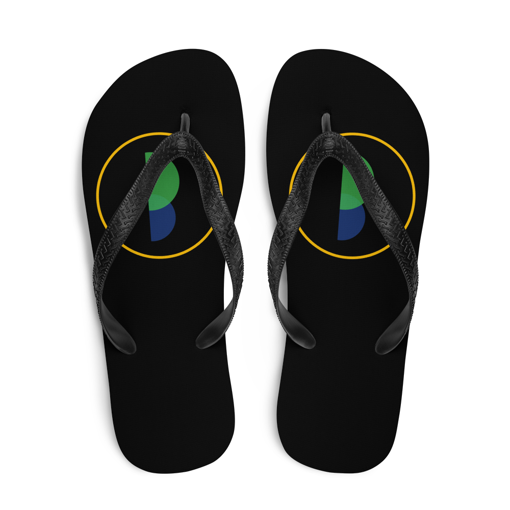 Brasilliance Logo on Black, Men's & Women's Flip-Flops